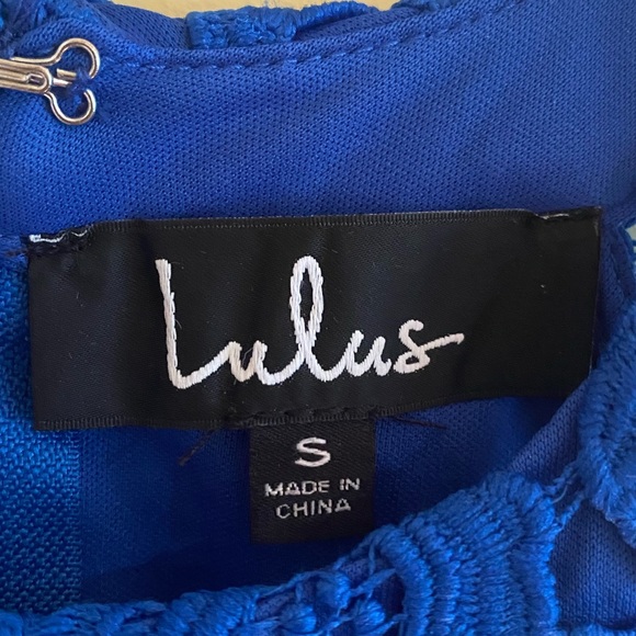 Lulu's Love Poem Blue Lace Mini Dress‎ Size Small - Picture 6 of 7